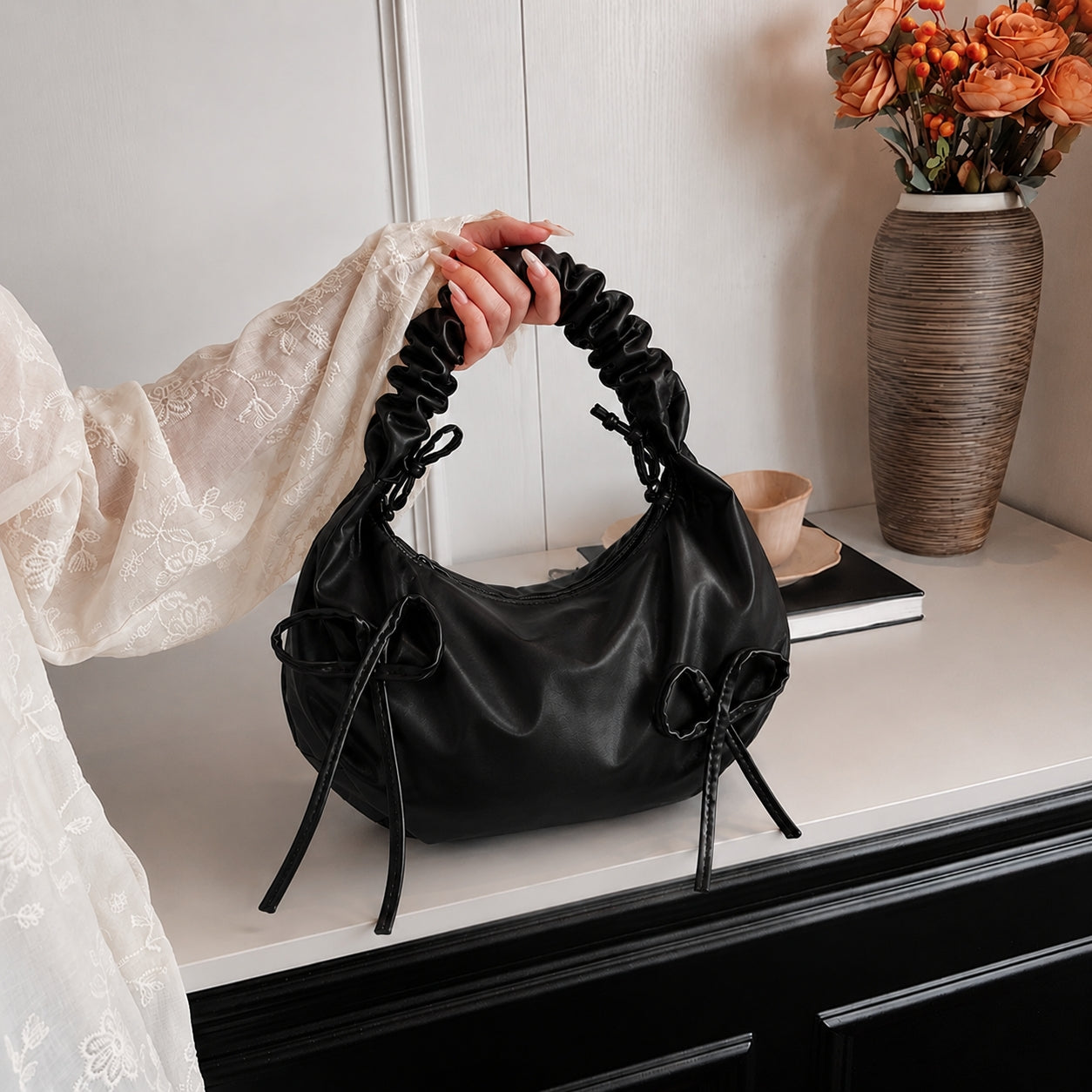 Shoulder Bag for Woman Large Capacity Bow Tie Kili Kili Hobo Bags #3662