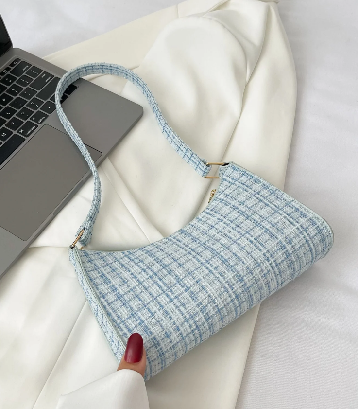 Women's Fashion Shoulder Bag Plaid Pattern Handbag Casual Underarm Bag For Women #3631
