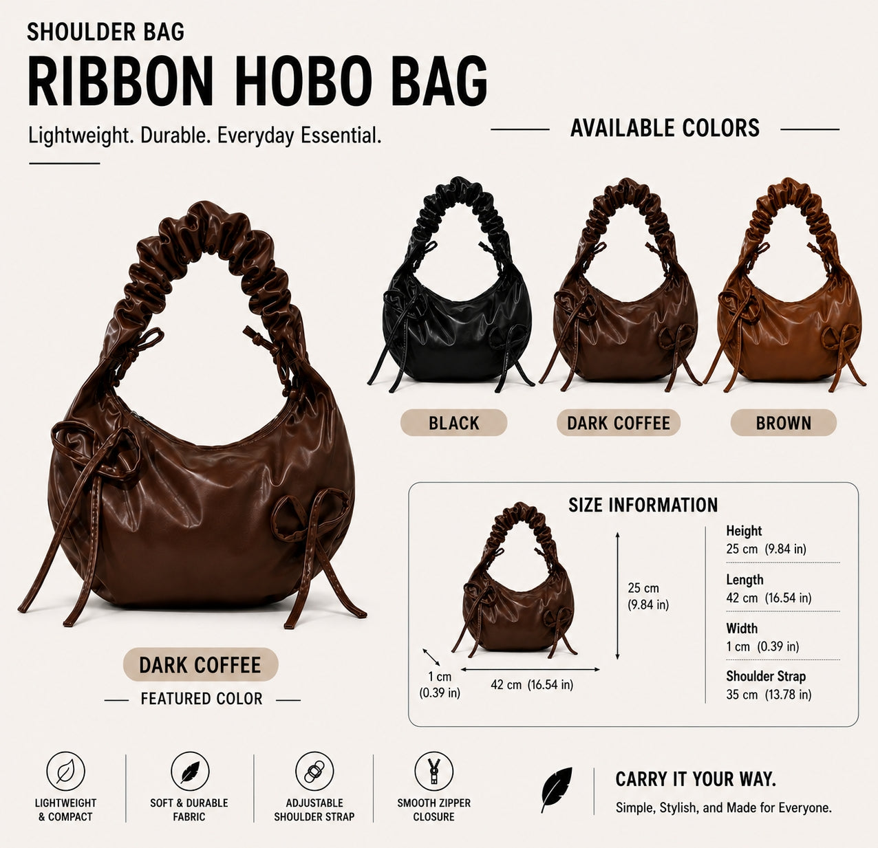 Shoulder Bag for Woman Large Capacity Bow Tie Kili Kili Hobo Bags #3662
