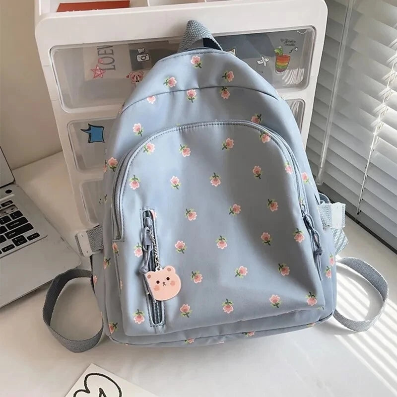 Cute Mini backpack printed rose large capacity School Bag casual Travel Bags For Women #3216