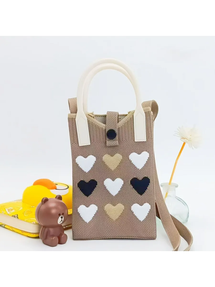Sling Bag For Women Knitted Mini Mobile Phone Square Small Crossbody Cute sling Bags 3669