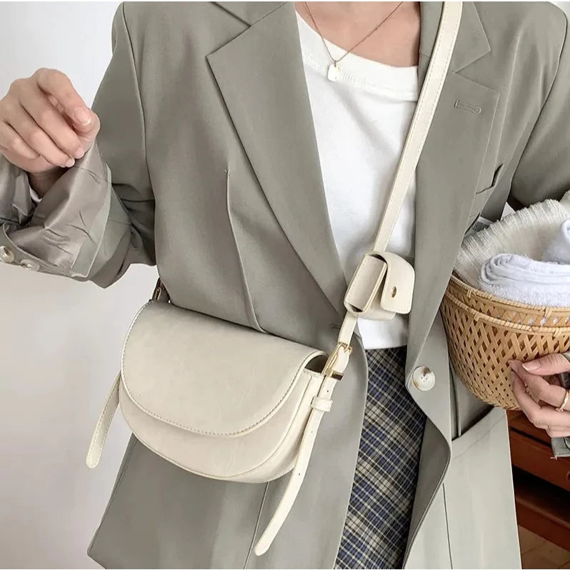 2in1 Candy-colored Ladies shoulder bag Small Saddle Bag Designer Stylish Flap Bag for Woman 3565