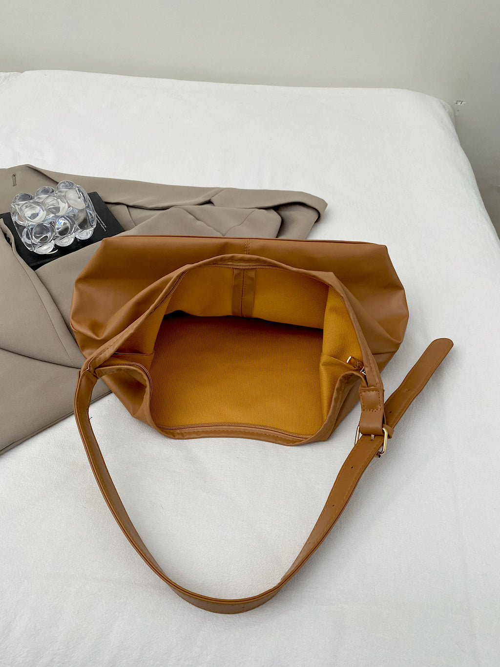 Shoulder Bag For Woman Soft PU Leather Korean Style Street Fashion Large Capacity Tote Bag #3667