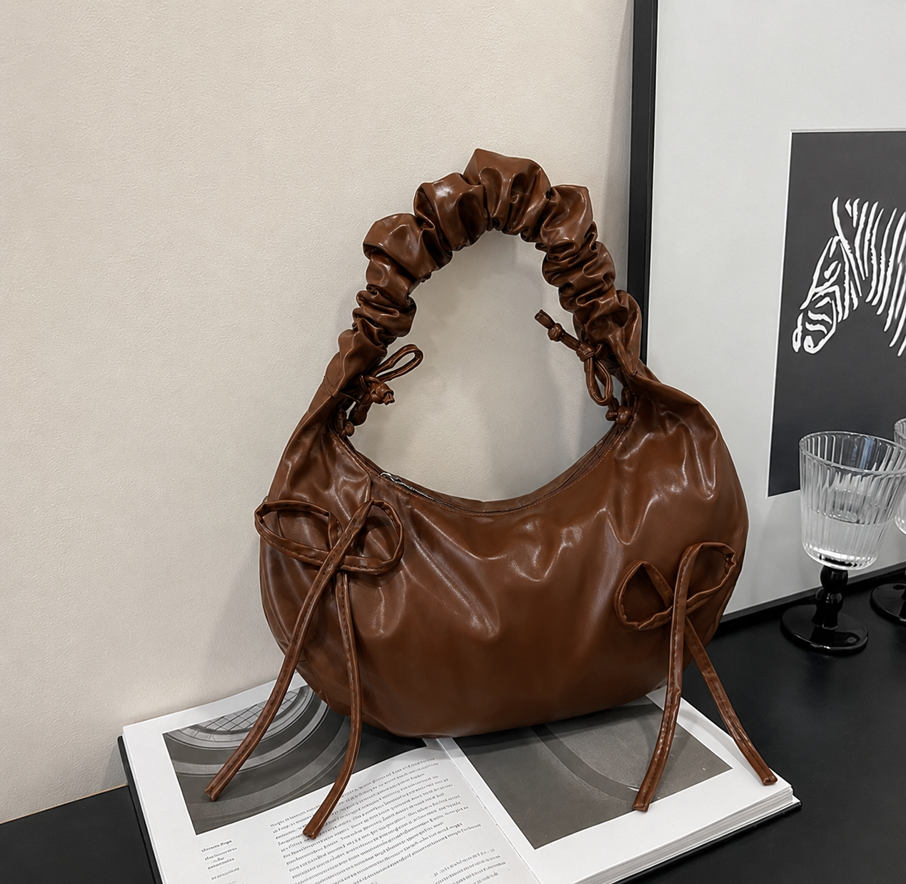 Shoulder Bag for Woman Large Capacity Bow Tie Kili Kili Hobo Bags #3662
