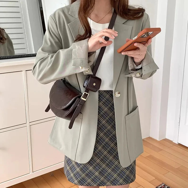 2in1 Candy-colored Ladies shoulder bag Small Saddle Bag Designer Stylish Flap Bag for Woman 3565
