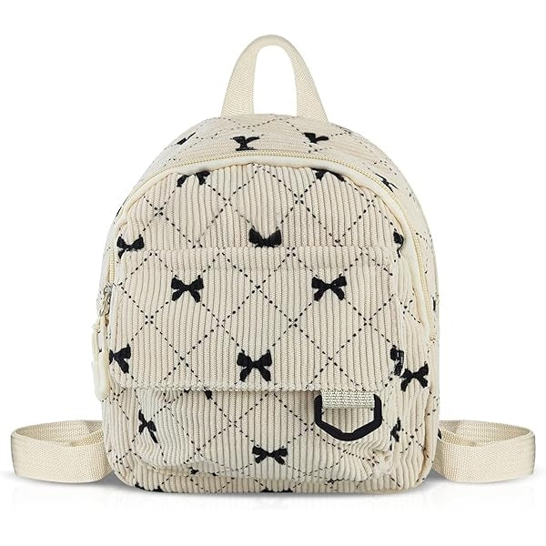 New Bow-tie Corduroy Mini Backpack Japanese Style Commuter Bag Suitable For Daily Use #3620