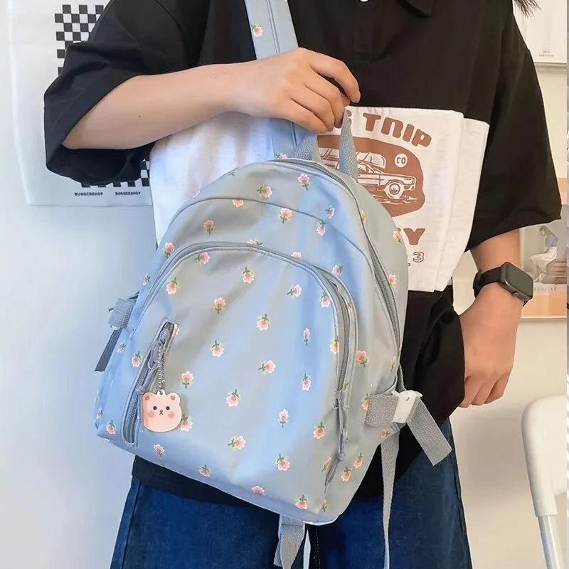Cute Mini backpack printed rose large capacity School Bag casual Travel Bags For Women #3216