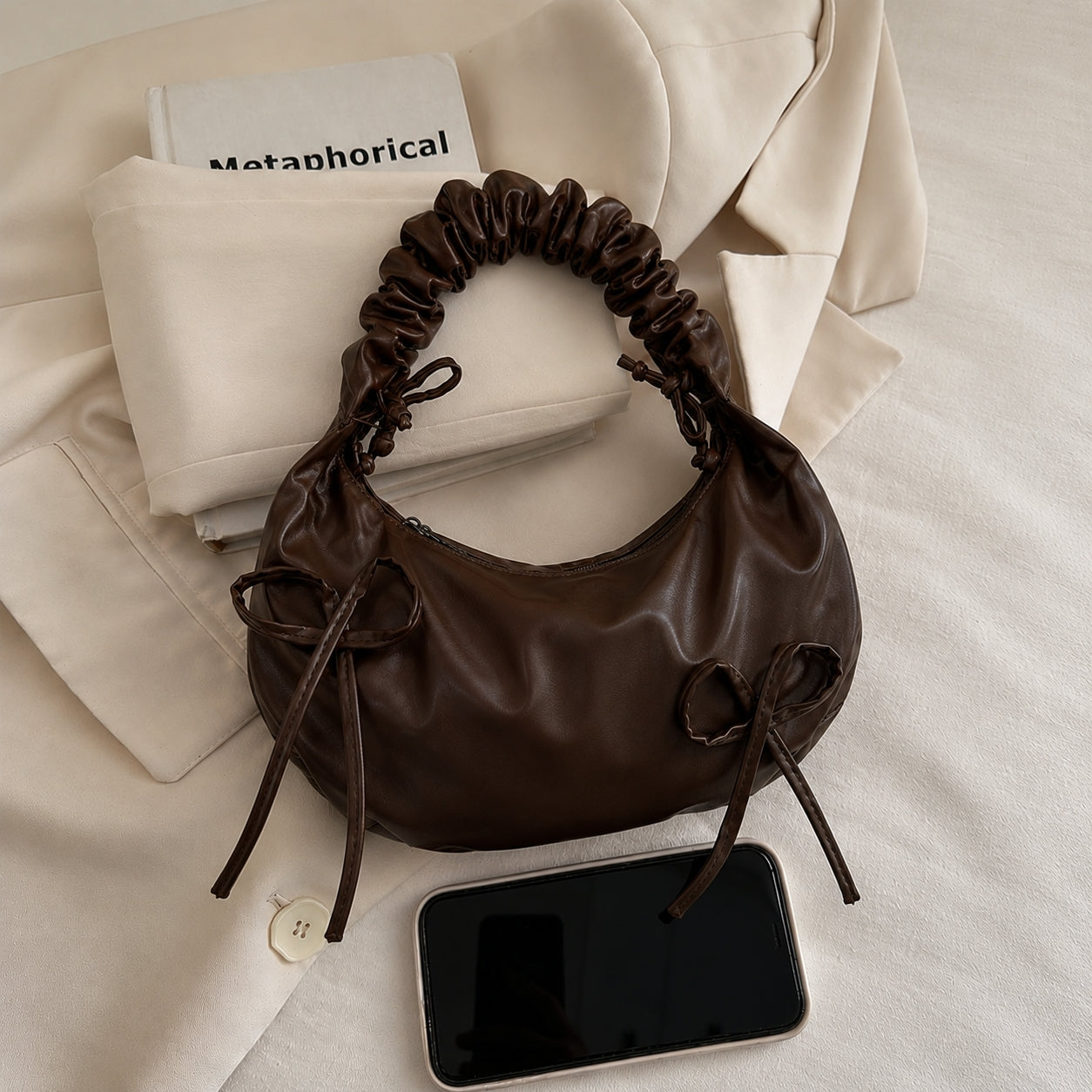 Shoulder Bag for Woman Large Capacity Bow Tie Kili Kili Hobo Bags #3662