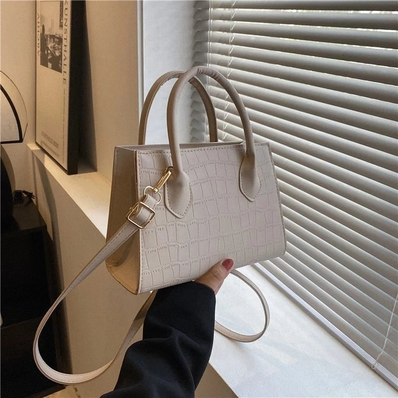 Korean Square Crossbody Bag Croco Leather Women's Fashionable Shoulder Sling Bag Handbag 2862
