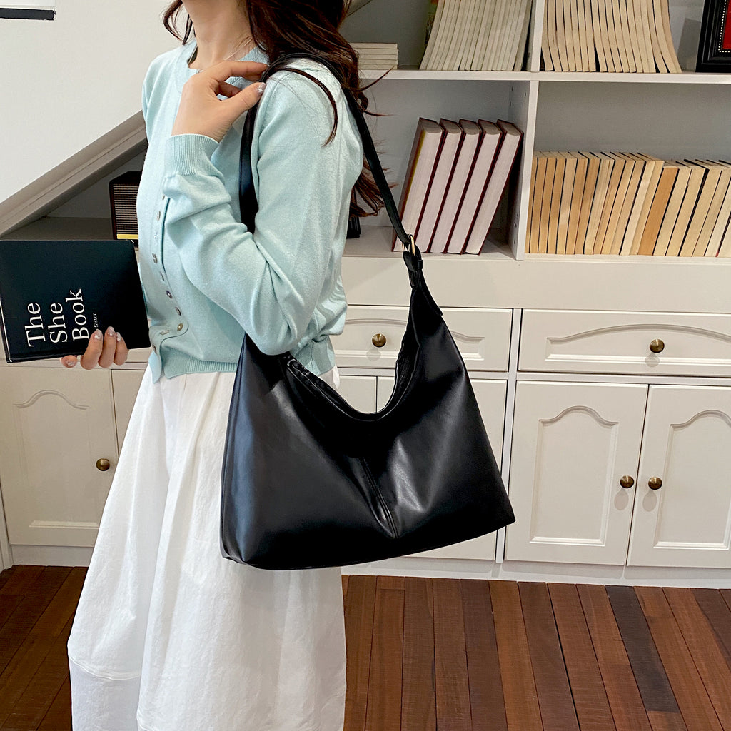 Shoulder Bag For Woman Soft PU Leather Korean Style Street Fashion Large Capacity Tote Bag #3667