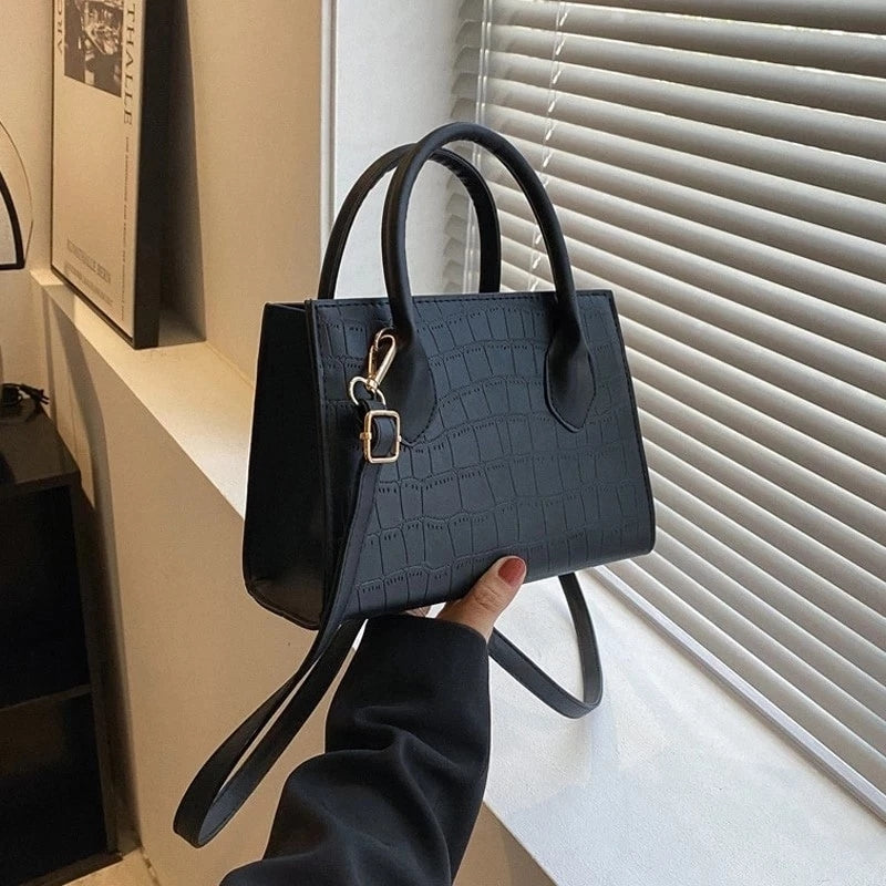 Korean Square Crossbody Bag Croco Leather Women's Fashionable Shoulder Sling Bag Handbag 2862