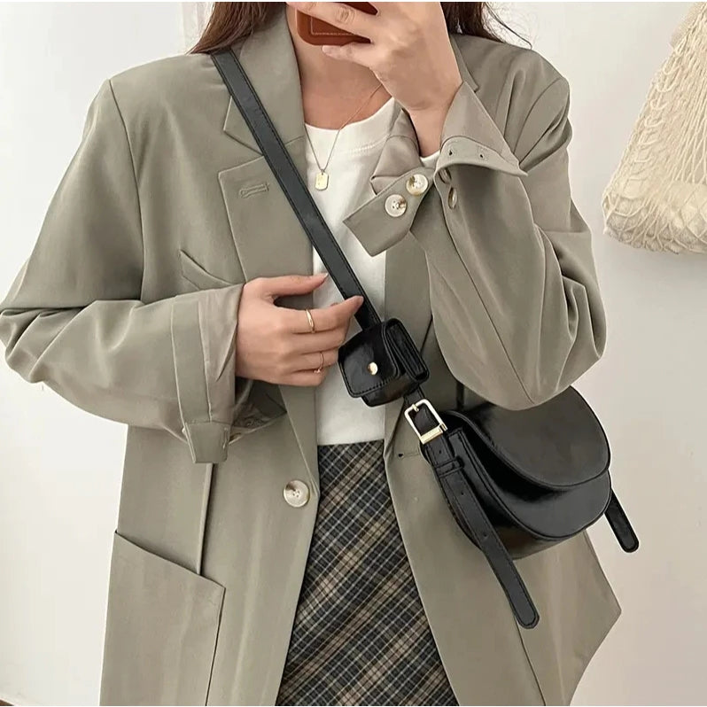 2in1 Candy-colored Ladies shoulder bag Small Saddle Bag Designer Stylish Flap Bag for Woman 3565