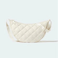 Half Moon Crossbody Bag Women's Shoulder Bag Medium Nylon Quilted Bag Women's Puffer Bag Hobo Shopper Bag Shoulder Bag with Adjustable Shoulder Strap for University Work Travel Everyday 3535