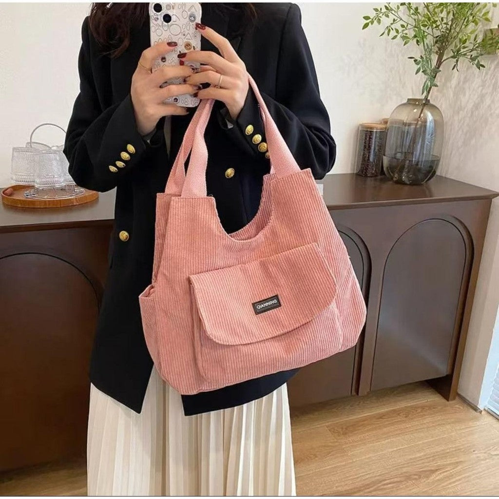 Japanese Corduroy Sling Bag School College Shoulder Crossbody Bags For Women #3617