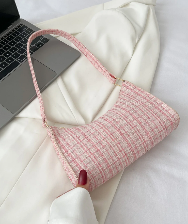 Women's Fashion Shoulder Bag Plaid Pattern Handbag Casual Underarm Bag For Women #3631