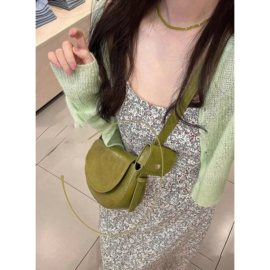 2in1 Candy-colored Ladies shoulder bag Small Saddle Bag Designer Stylish Flap Bag for Woman 3565
