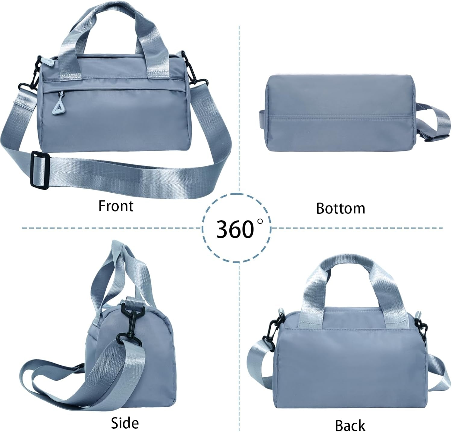 Small Duffle Bag Unisex with Multi Pockets Adjustable Shoulder and Crossbody Bag #3655