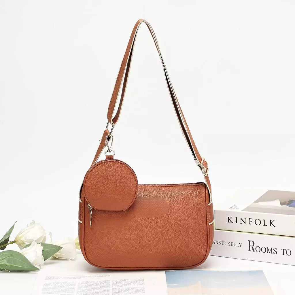 2in1 Sling Bag for Woman PU Leather Crossbody with Mini Pouch #3663
