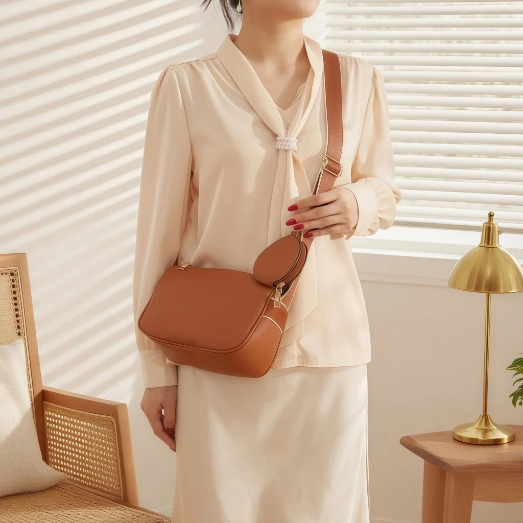 2in1 Sling Bag for Woman PU Leather Crossbody with Mini Pouch #3663