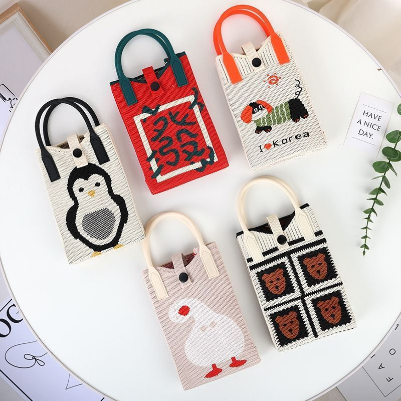 Sling Bag For Women Knitted Mini Mobile Phone Square Small Crossbody Cute sling Bags 3669