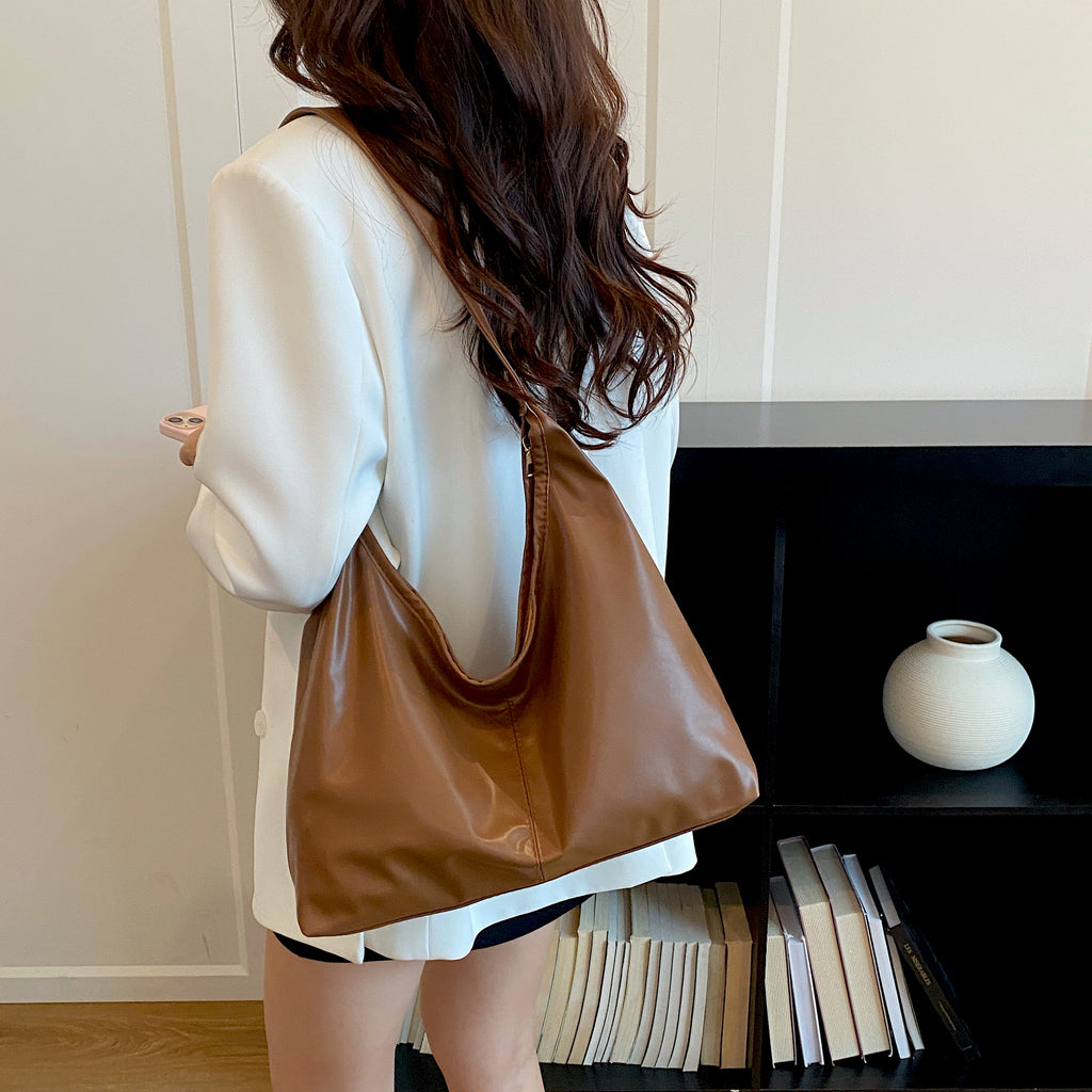 Shoulder Bag For Woman Soft PU Leather Korean Style Street Fashion Large Capacity Tote Bag #3667