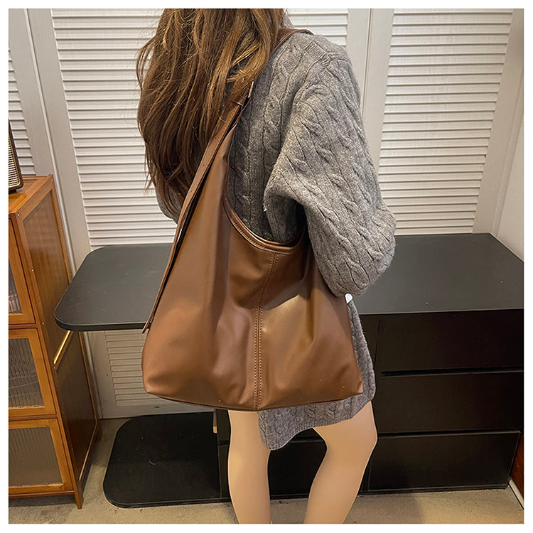 Retro Soft Leather Women Shoulder Bag Large Capacity Office College Bags 3619