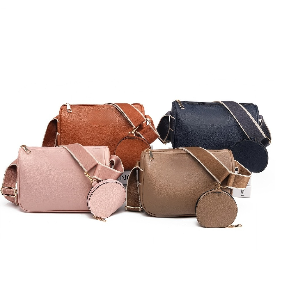 2in1 Sling Bag for Woman PU Leather Crossbody with Mini Pouch #3663