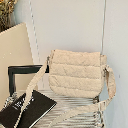 Sling Bag For Woman Puffy Crossbody Bag Street Nylon With Adjustable Strap #3657
