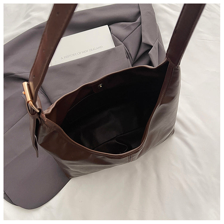 Retro Soft Leather Women Shoulder Bag Large Capacity Office College Bags 3619