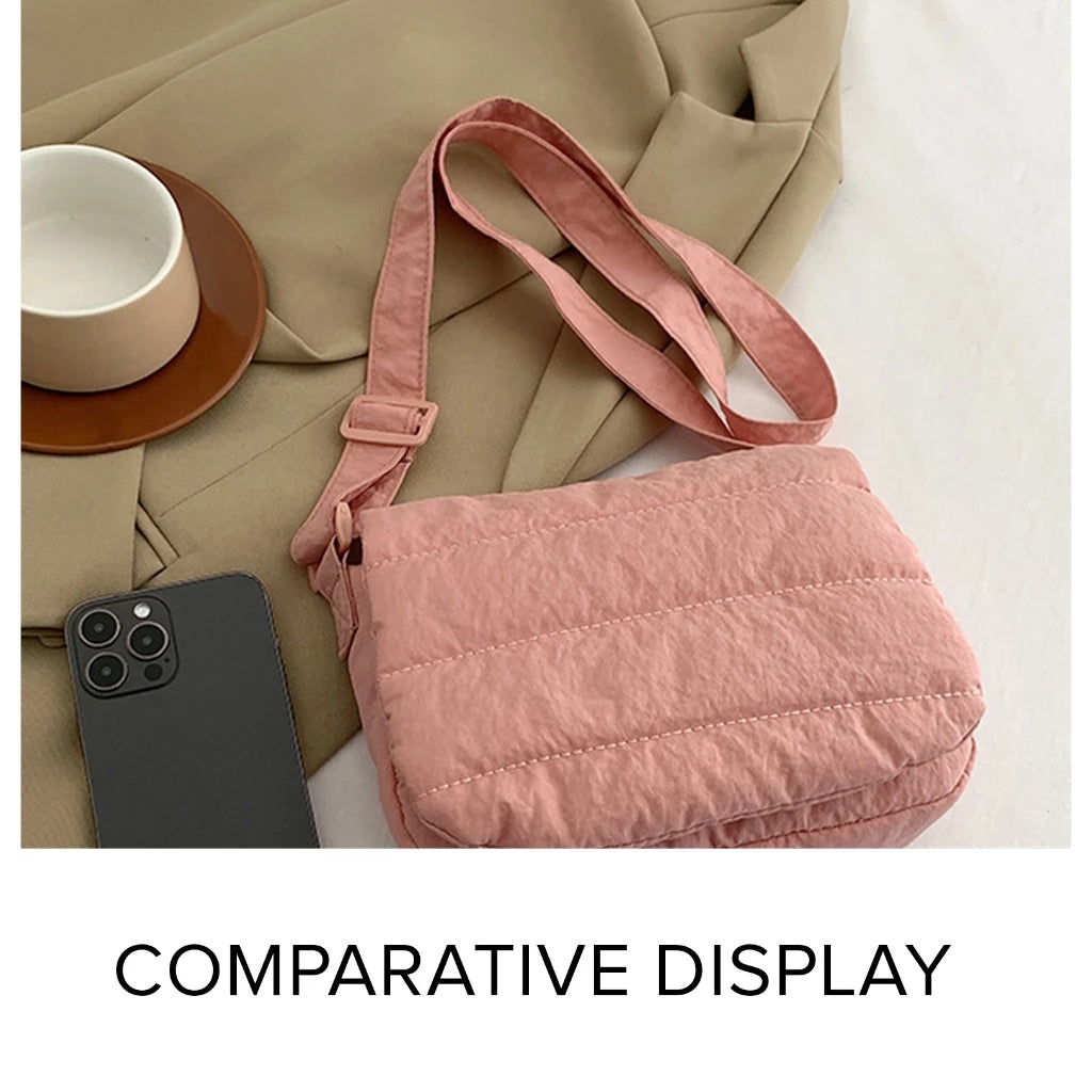 Sling Bag For Woman Puffy Crossbody Bag Street Nylon With Adjustable Strap #3657