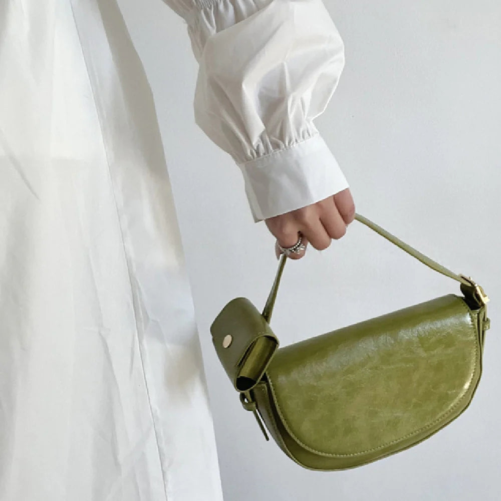 2in1 Candy-colored Ladies shoulder bag Small Saddle Bag Designer Stylish Flap Bag for Woman 3565