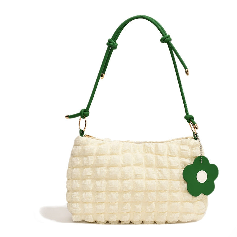 Cloud Puffer Tote Bag for Woman Wrinkle Bubble Polyester Shoulder Handbag #3386