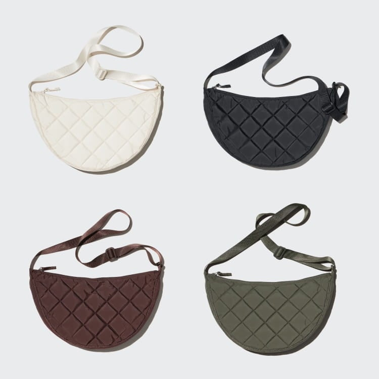 Half Moon Crossbody Bag Women's Shoulder Bag Medium Nylon Quilted Bag Women's Puffer Bag Hobo Shopper Bag Shoulder Bag with Adjustable Shoulder Strap for University Work Travel Everyday 3535