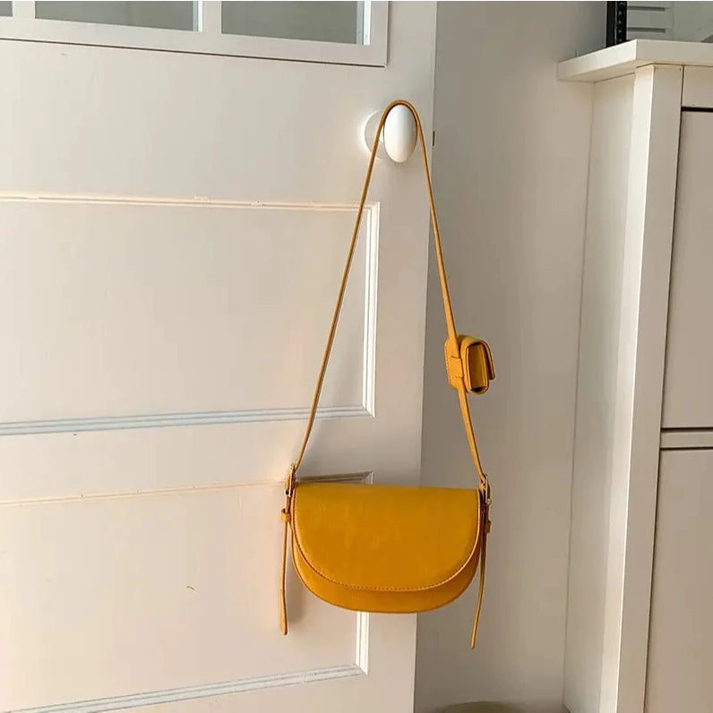2in1 Candy-colored Ladies shoulder bag Small Saddle Bag Designer Stylish Flap Bag for Woman 3565