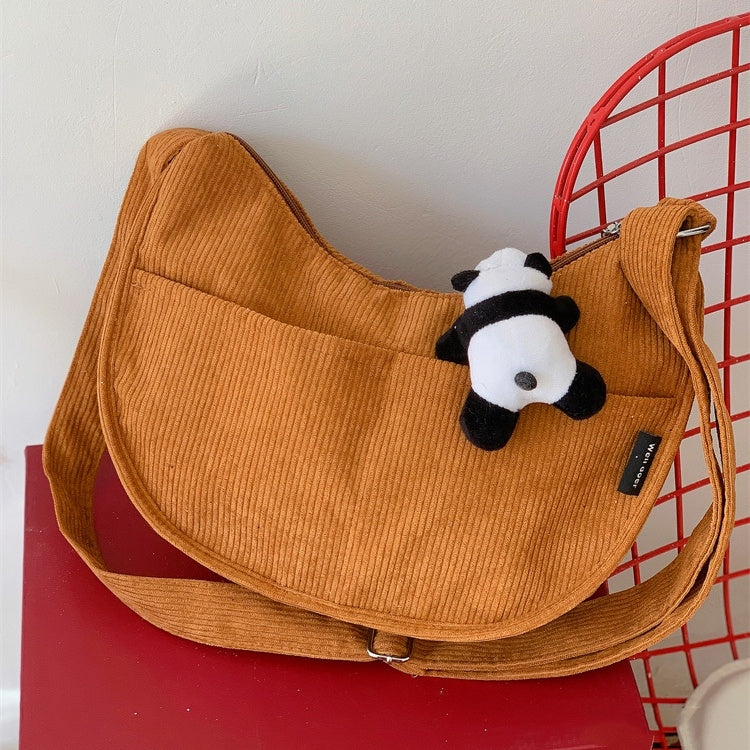Japanese Corduroy Dumpling Bag Large Capacity Tote Unisex Shoulder Crossbody bag #3079