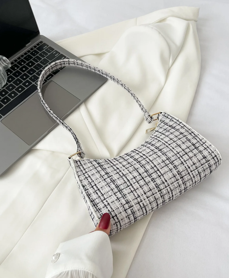 Women's Fashion Shoulder Bag Plaid Pattern Handbag Casual Underarm Bag For Women #3631