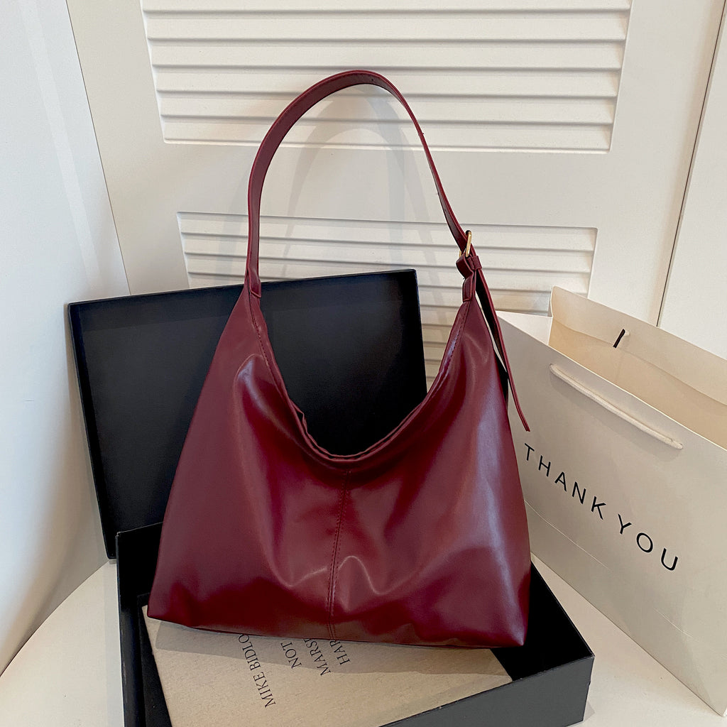 Shoulder Bag For Woman Soft PU Leather Korean Style Street Fashion Large Capacity Tote Bag #3667