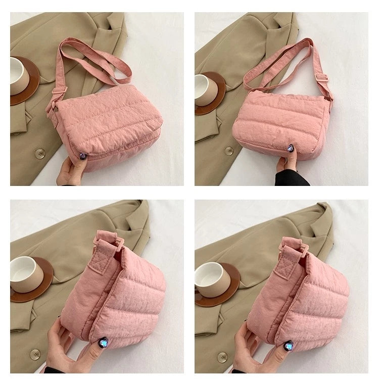 Sling Bag For Woman Puffy Crossbody Bag Street Nylon With Adjustable Strap #3657