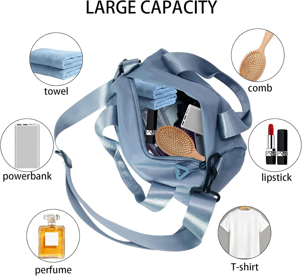 Small Duffle Bag Unisex with Multi Pockets Adjustable Shoulder and Crossbody Bag #3655