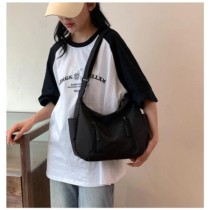 Crossbody Bag for Men and Women Nylon Messenger Bags Multiple Pockets Student 3627