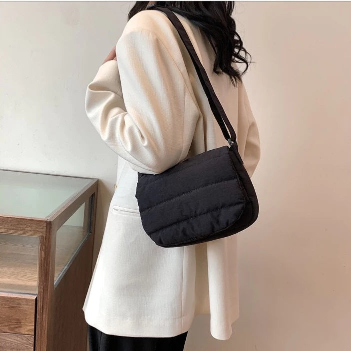 Sling Bag For Woman Puffy Crossbody Bag Street Nylon With Adjustable Strap #3657