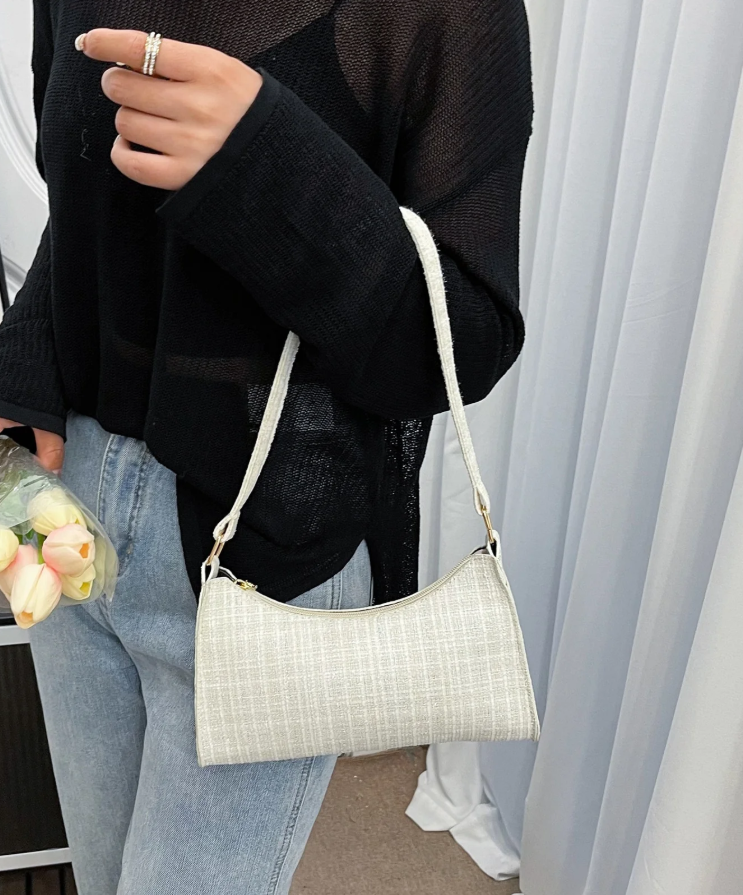 Women's Fashion Shoulder Bag Plaid Pattern Handbag Casual Underarm Bag For Women #3631