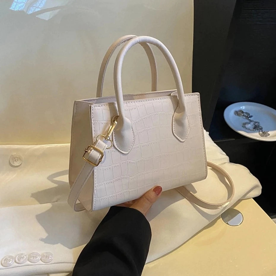 Korean Square Crossbody Bag Croco Leather Women's Fashionable Shoulder Sling Bag Handbag 2862