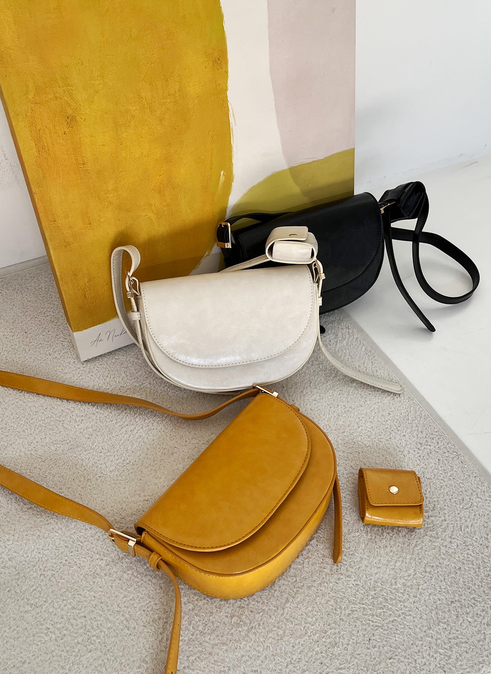 2in1 Candy-colored Ladies shoulder bag Small Saddle Bag Designer Stylish Flap Bag for Woman 3565