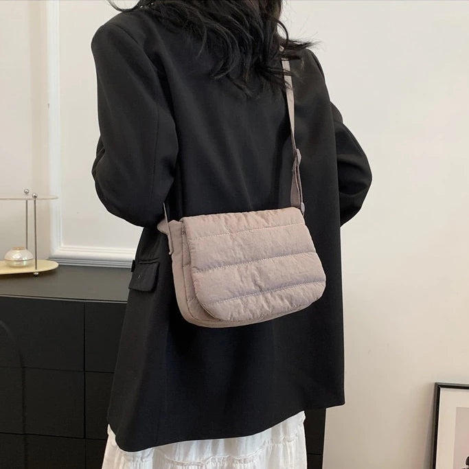 Sling Bag For Woman Puffy Crossbody Bag Street Nylon With Adjustable Strap #3657