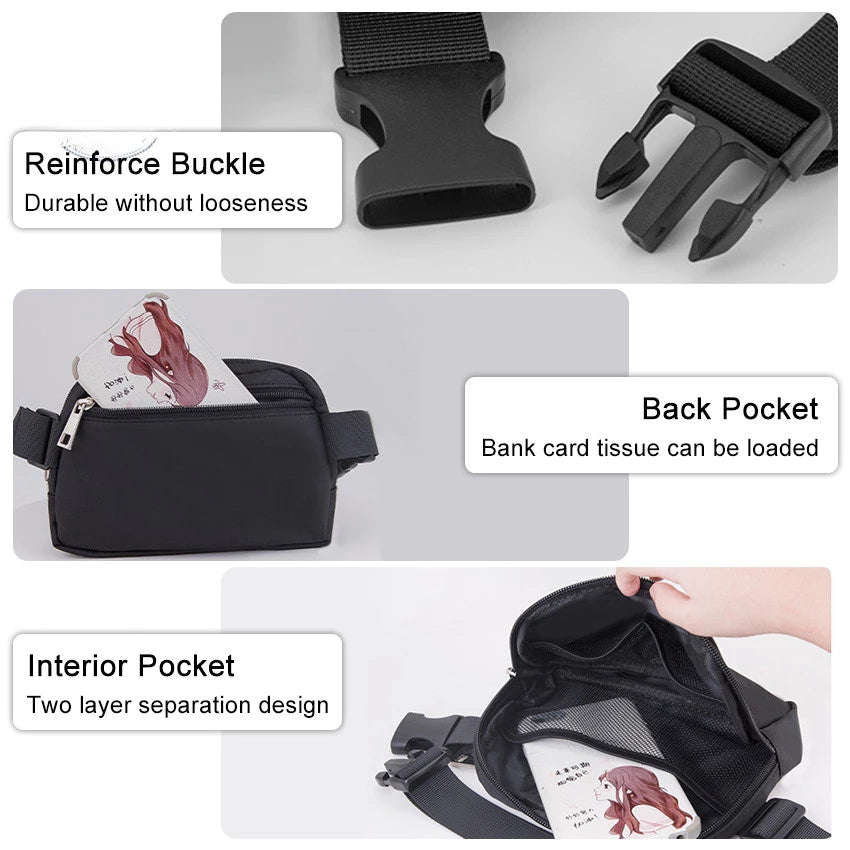 Korean Outdoor Sports Waist Chest bag Waterproof Adjustable Crossbody Bag Unisex 3371