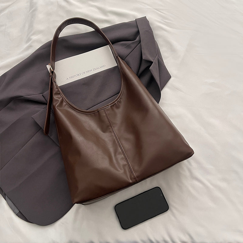 Retro Soft Leather Women Shoulder Bag Large Capacity Office College Bags 3619