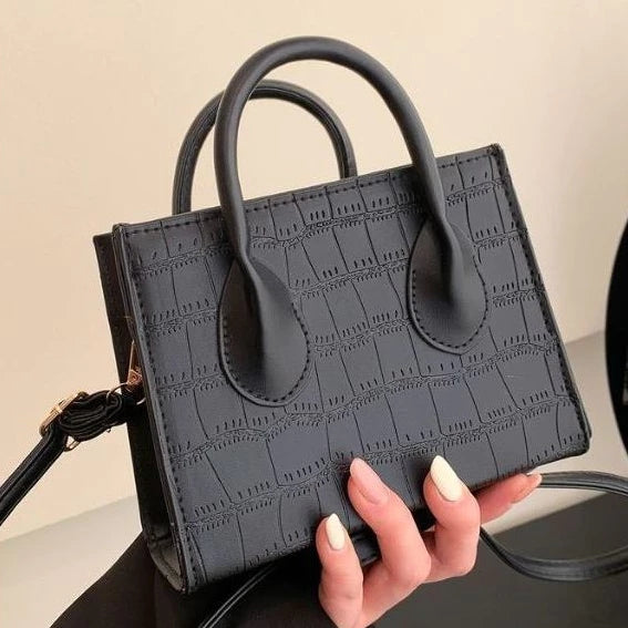 Korean Square Crossbody Bag Croco Leather Women's Fashionable Shoulder Sling Bag Handbag 2862