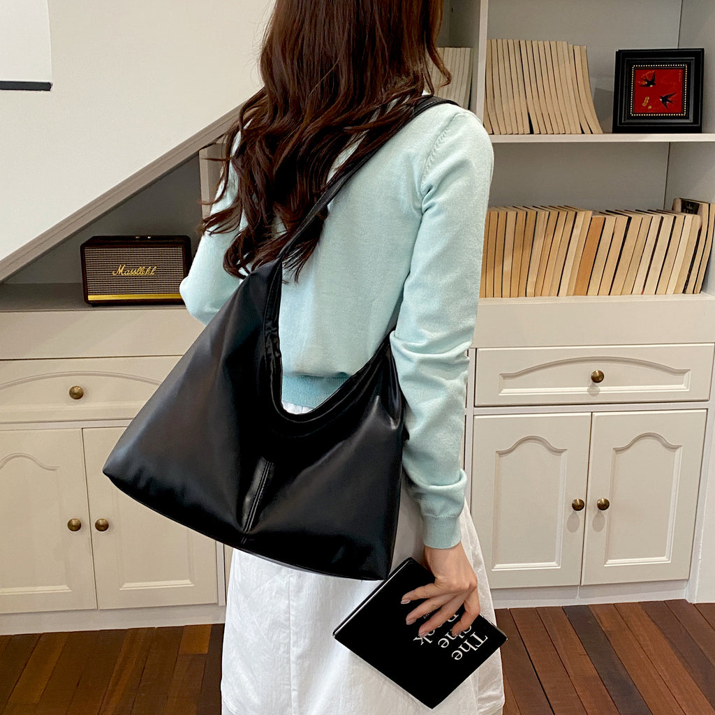 Shoulder Bag For Woman Soft PU Leather Korean Style Street Fashion Large Capacity Tote Bag #3667