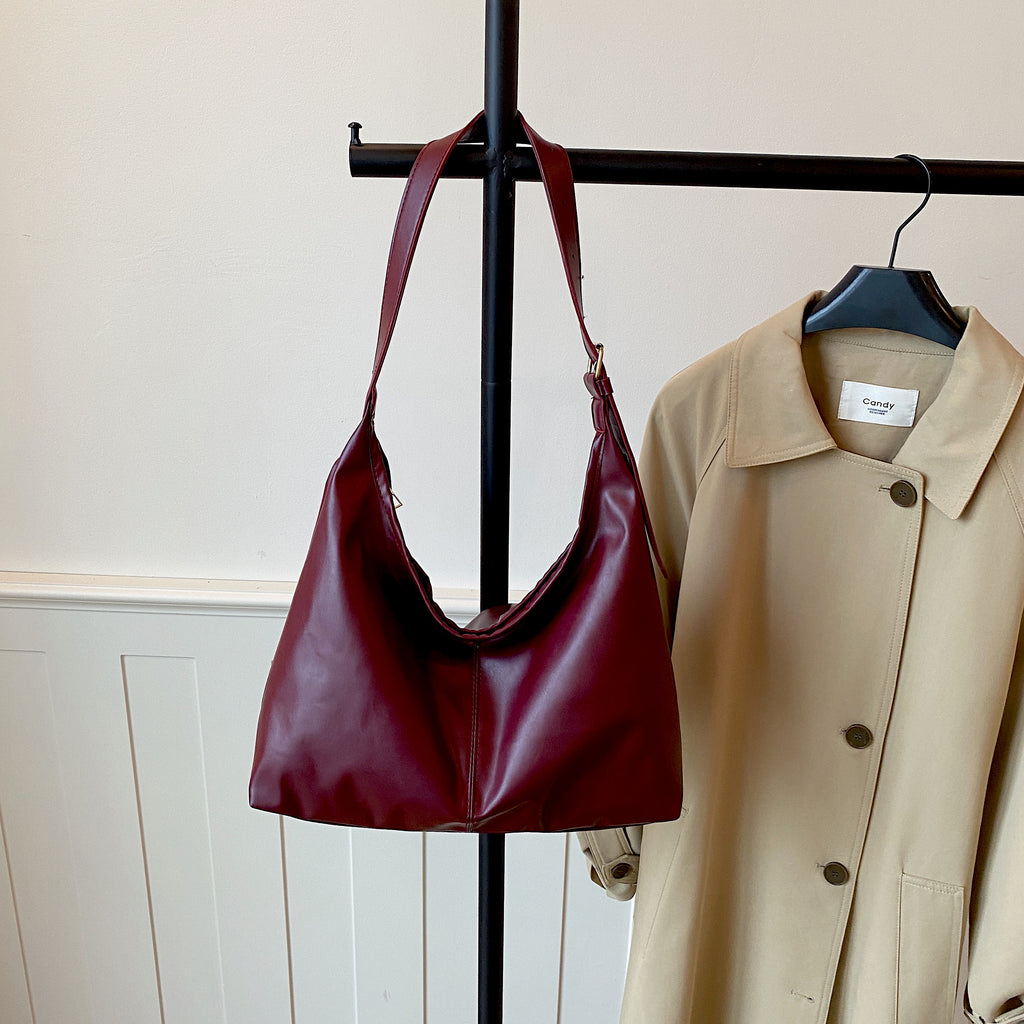 Shoulder Bag For Woman Soft PU Leather Korean Style Street Fashion Large Capacity Tote Bag #3667